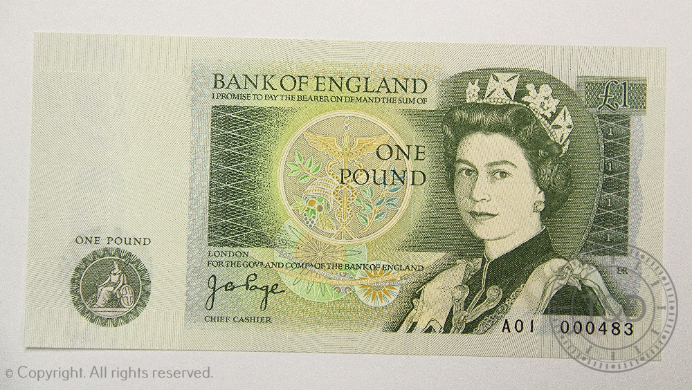 J.B.Page, £1, 1978, A01 000483 (Dugg. B337). Uncirculated.