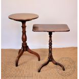 A 19th century mahogany occasional table, with circular top on a turned column and tripod base,