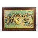 After Cecil Aldin, A set of six colour prints, The Blue Market Races, 37cm x 60cm,