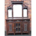 An Edwardian mirror back dresser,