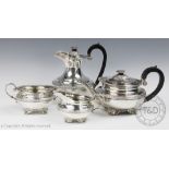 A four piece silver tea service, Roberts and Belk Sheffield 1933,