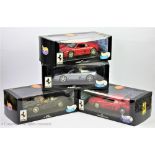 Four Hotwheels 1:18 scale Ferrari models comprising; 1994 F5 12M, 1984 Testarossa,