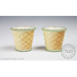 A pair of Royal Worcester porcelain Blush Ivory Cache Pots, shape G.857, date code for 1906, RdNo.