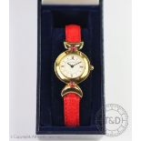 A Mappin and Webb silver gilt wristwatch, with circular dial with black Roman numeral dial,