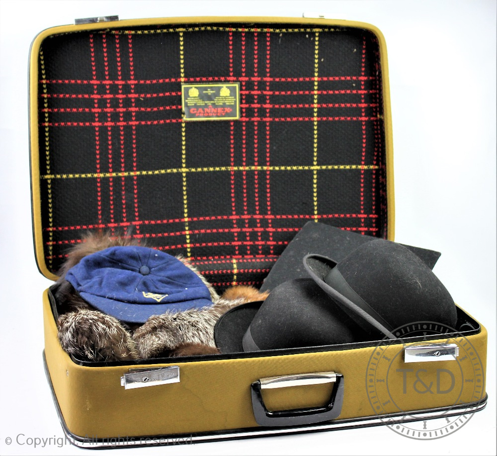 A selection of Vintage clothing accessories to include a Christys London graduate Mortarboard cap, - Image 2 of 2