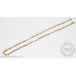 A yellow gold chain, the belcher type chain with attached lobster clasp stamped '375',