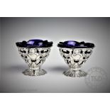 A pair of early Victorian silver open salts, Hawkesworth, Eyre & Co, Sheffield 1840,