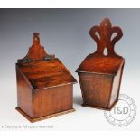 A 19th century oak candle box, with hinged lid, 42cm,