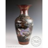 A large Japanese lacquered porcelain vase Meiji Period (1868-1912),