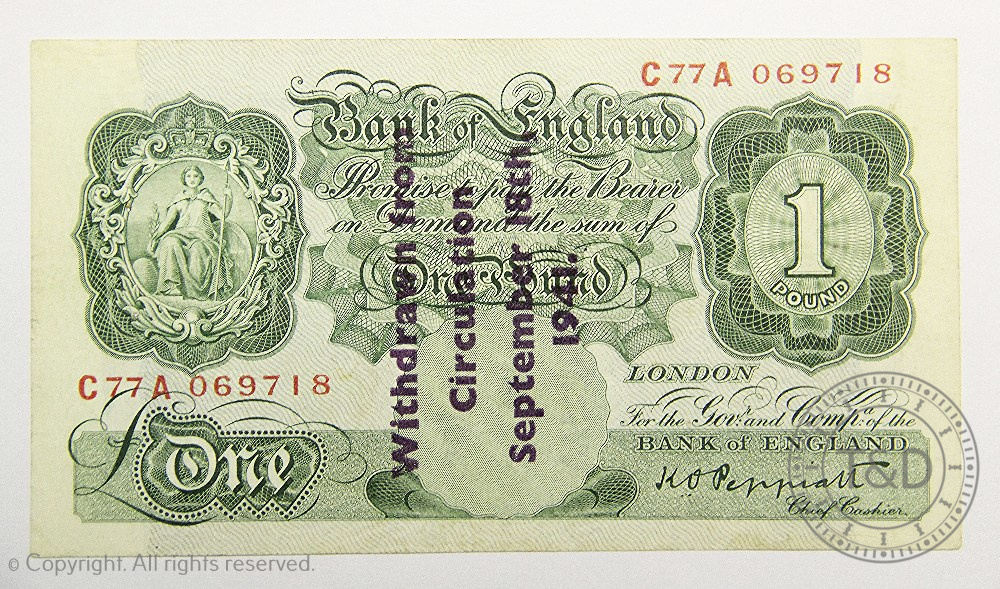 Guernsey, Bank of England, £1, K.O.