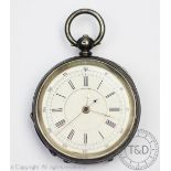 A Continental silver cased open face pocket watch,