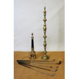 A selection of items to include a large 19th century gilt wood style lamp base,