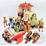 A collection of dolls, toys and tourist dolls, to include a Victorian composition doll,