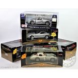 Five Maisto Premier Edition 1:18 scale Sport car models comprising; Porsche Carrera GT,