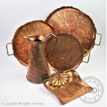 A collection of Joseph Sankey & Sons copper wares comprising;