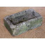 A 19th century rectangular stone trough,