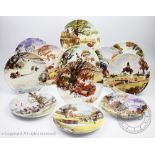 A collection of twelve Royal Worcester Thellwell's ponies printed plates, 19cm diam,