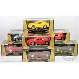 Seven Burago Gold Collection 1:18 scale Sport car models comprising; Ferrari F40 1987,