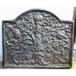 A 17th century style century cast iron fire back, 19th century, cast with CR for King Charles,