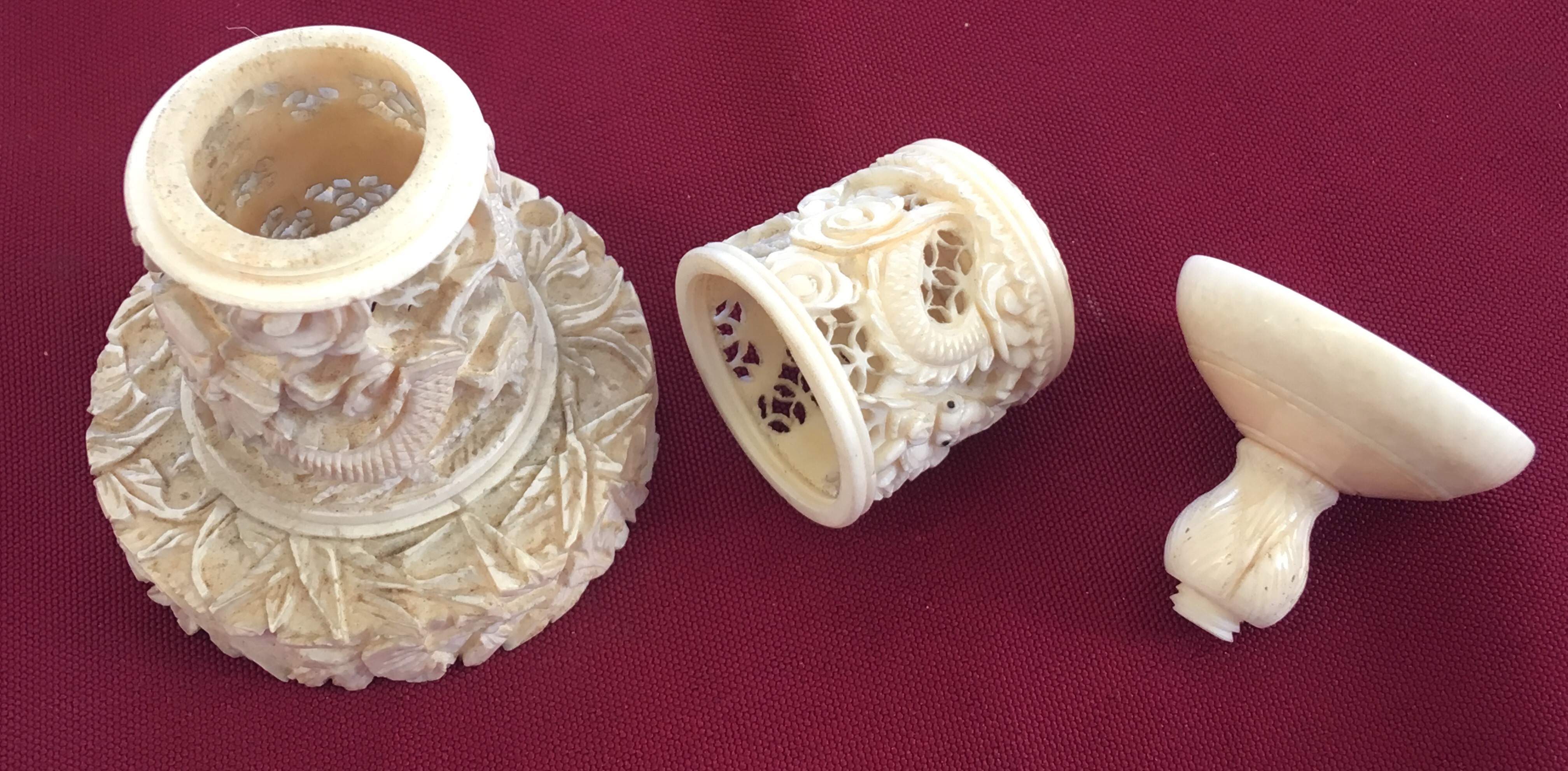 A late 19th century Chinese Canton carved ivory puzzle ball and stand, - Image 11 of 11