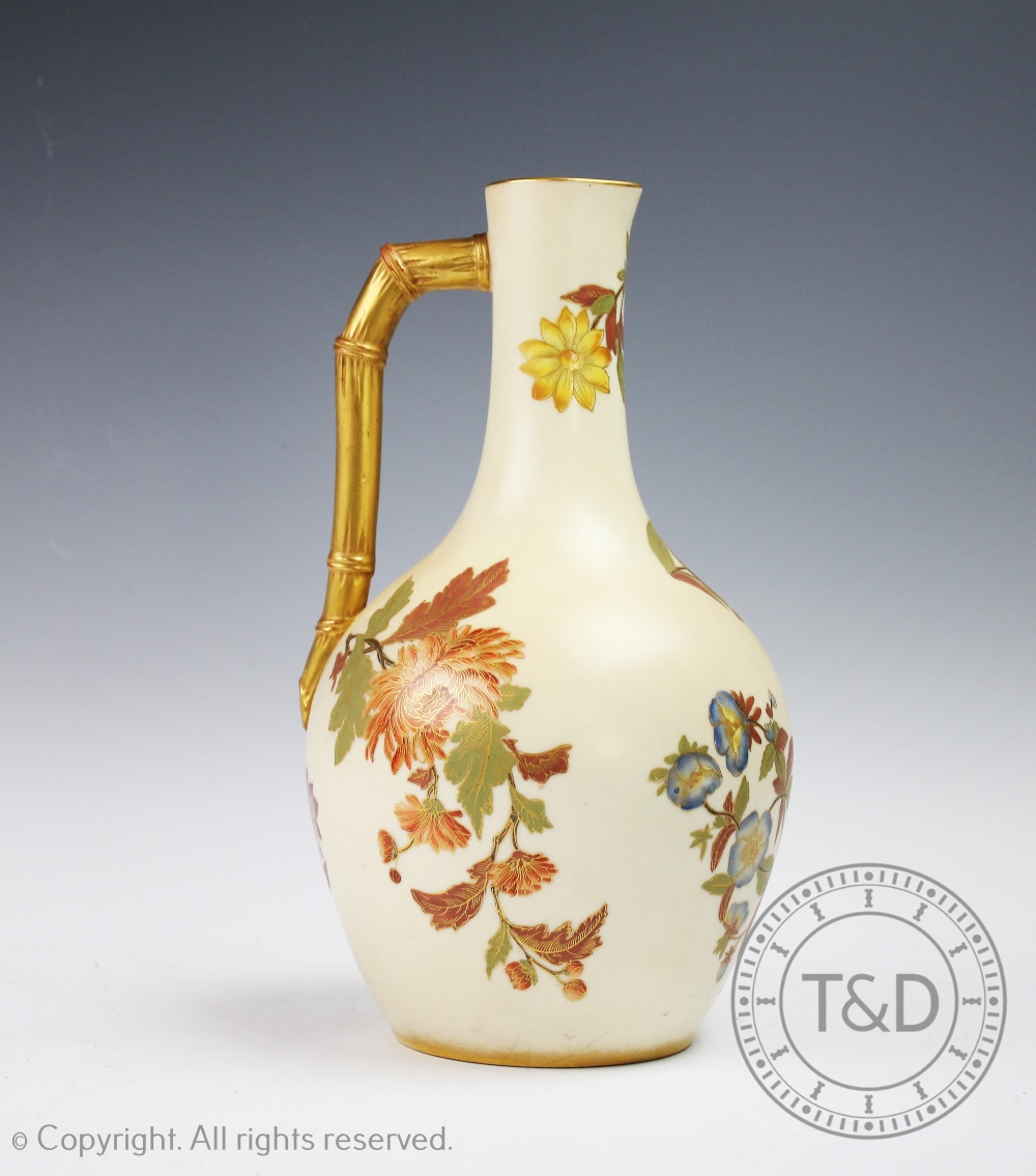 A Royal Worcester porcelain Blush Ivory ewer, date code for 1889, - Image 2 of 3