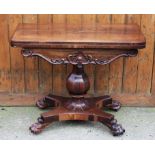 A William IV rosewood card table,