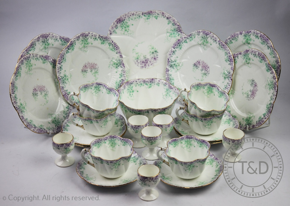 A Foley China Wileman Trailing Daisies pattern breakfast service in the Dainty shape,