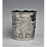 An early 18th century Russian silver beaker,