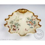 A Royal Worcester porcelain Blush Ivory shell shaped bowl, shape No.