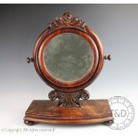 A William IV carved mahogany dressing table mirror,
