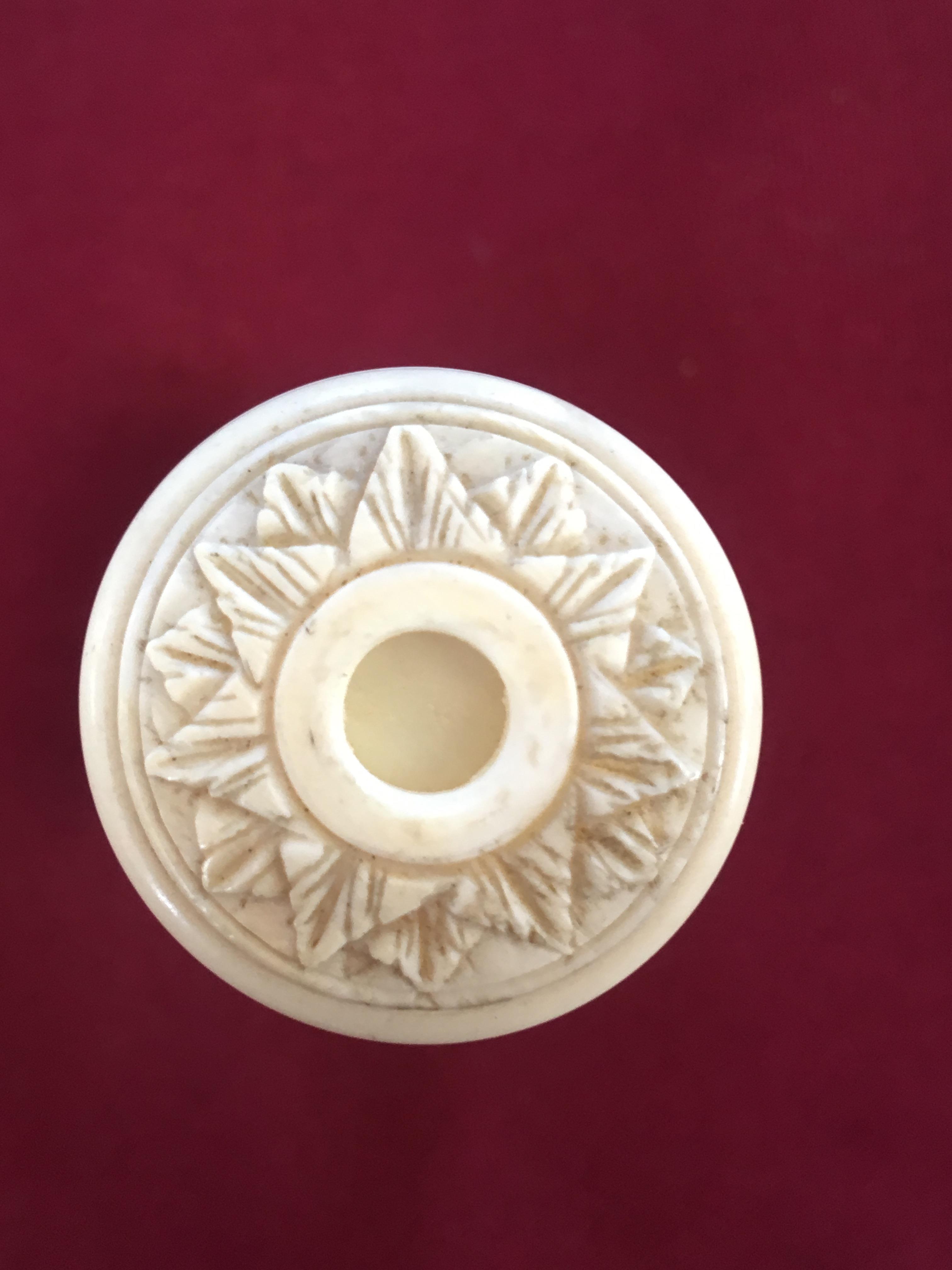 A late 19th century Chinese Canton carved ivory puzzle ball and stand, - Image 7 of 11