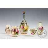 A collection of Royal Worcester porcelain to include a bottle vase, shape F.