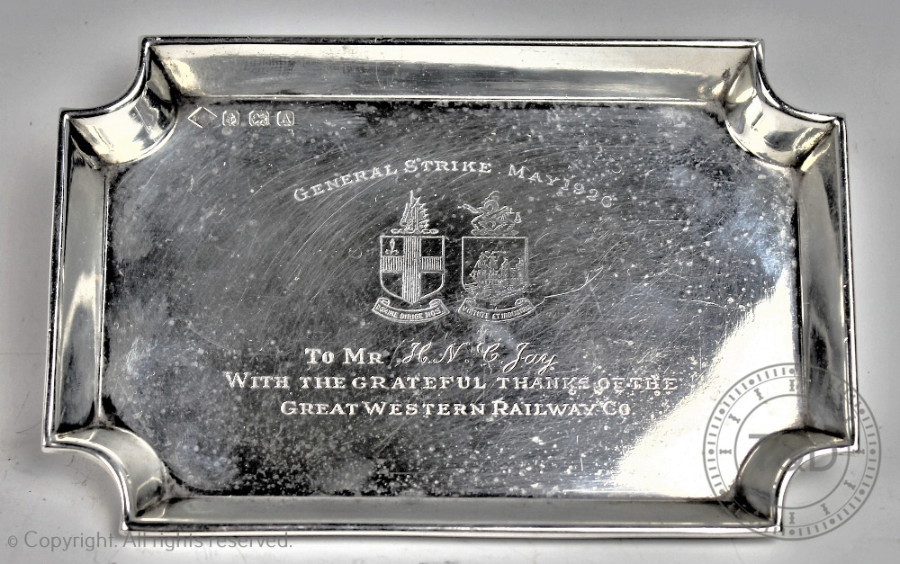 Railwayana and General Strike 1926 - a GWR small silver dish, A.C.