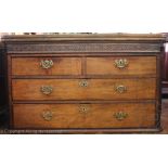 A Victorian mahogany chest of drawers, formed of two short and two long drawers,