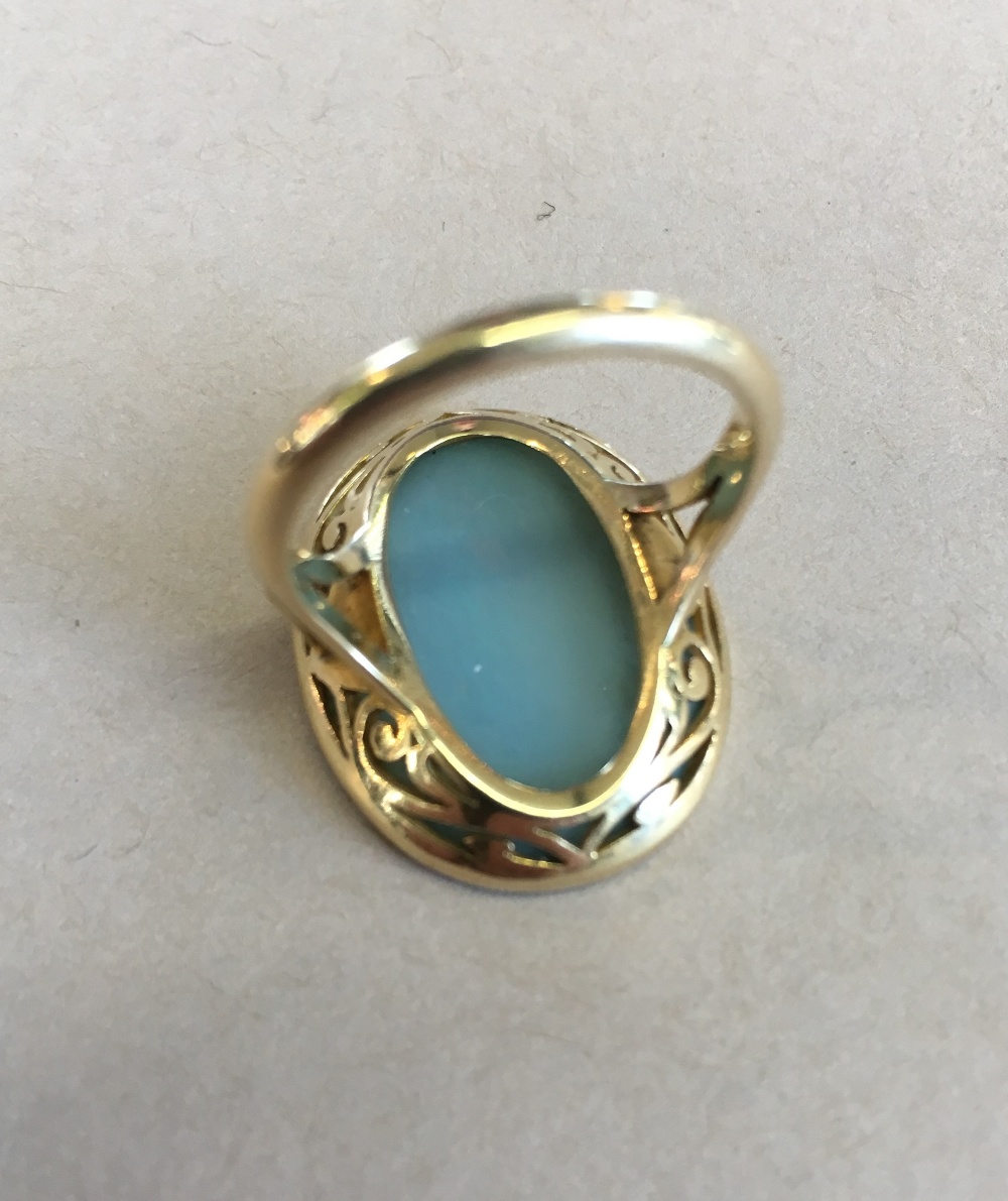 A black opal doublet set ring, - Image 4 of 4