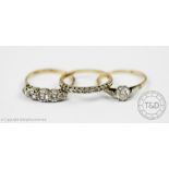 An eleven stone diamond half eternity ring, all set in 9ct gold, weight 1.