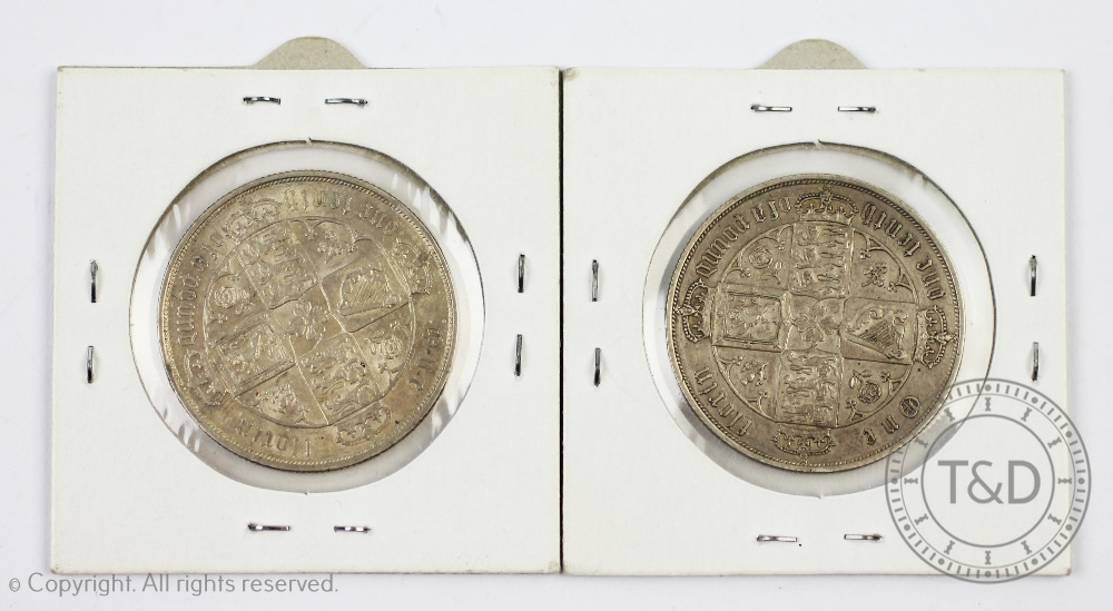 Two Victorian silver florins 1878 and 1884 (2)