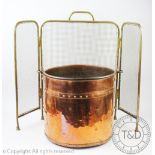 A 19th century copper coal bucket,