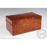 An early 20th century Amboyna humidor,