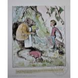 A collection of thirteen pen and ink childrens book illustrations by E C Ardley, on ten sheets,