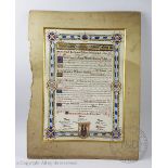 Two illuminated documents relating to the Williams-Bulkely peerage,