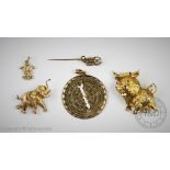 A collection of mixed gold jewellery,