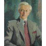 Gladys Vasey (1889-1991), Oil on canvas, Portrait of William Worthington MBE c1900-1993, Signed,