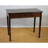 An Edwardian inlaid mahogany side table, with drawer, on tapered legs,