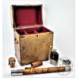 A Stuart of London single drawer telescope, with leather mounted barrel, 46cm when closed,