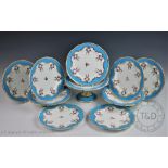 A Victorian Staffordshire dessert service,