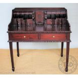 A George III style hardwood Carlton House style desk, late 20th century,