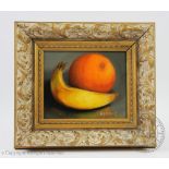 George Reekie (1911-1969), Two oil on board, Still life of fruit, Each signed,