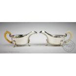 A pair of George VI silver sauce boats, Viners Ltd, Sheffield 1936/7,