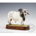 A Royal Worcester limited edition model of a Brahman Bull, designed by Doris Lindner, No 247,